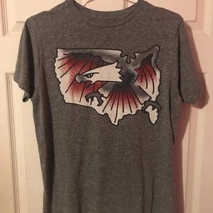 Palmercash USA Eagle Patriotic Gray Graphic T-Shirt Mens Medium M